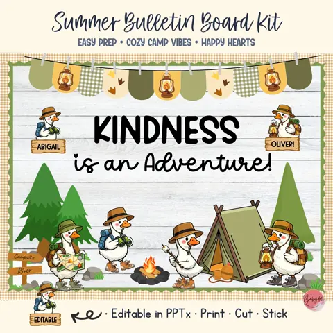 Adventurer Decor for Summer Classrooms and Camping Bulletin Boards