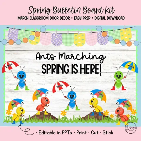 Ant Bulletin Board Kit for Spring Classroom Doors and Insect Theme Displays