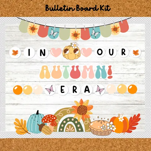 Autumn Era Bulletin Board Kit: Retro Groovy Classroom Decor