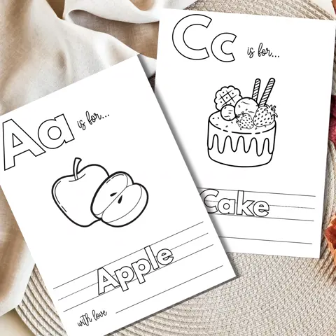 Baby Shower Alphabet Coloring Book Baby's First ABC Activity Pages