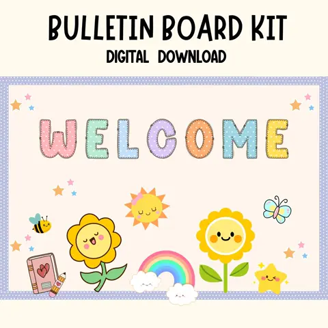 Boho Classroom Decor: Welcome Back Bulletin Board Kit