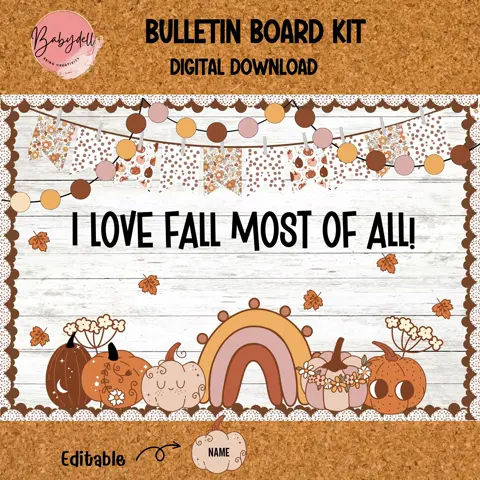 Boho Fall Bulletin Board Kit: Groovy Classroom Decor