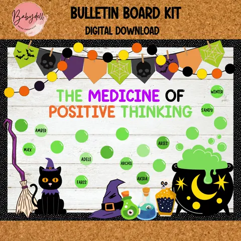 Bubble Witch Halloween Bulletin Board Kit: October Classroom Decor (Digital Download)