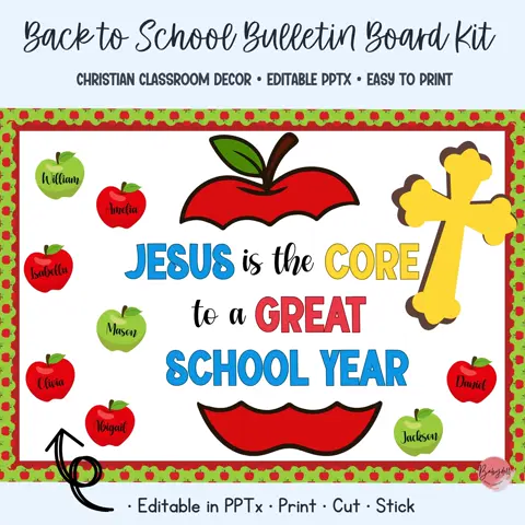 Christian board kit Jesus is the core Sunday school decor and apple bulletin board