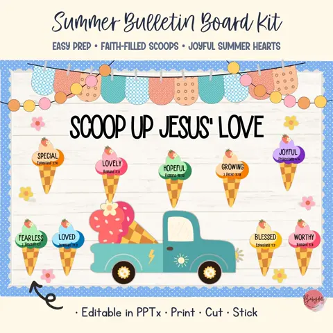 Christian Board Kit Summer Bible Theme Sunday School Classroom Decor