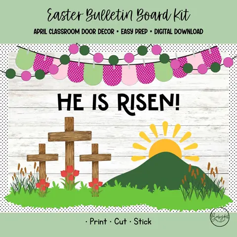 Christian Easter Kit for Sunday School Decor and Classroom Bulletin Board Displays
