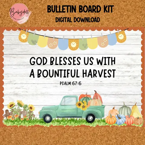 Christian Thanksgiving Bulletin Board Kit: Bible Verse Fall Decor