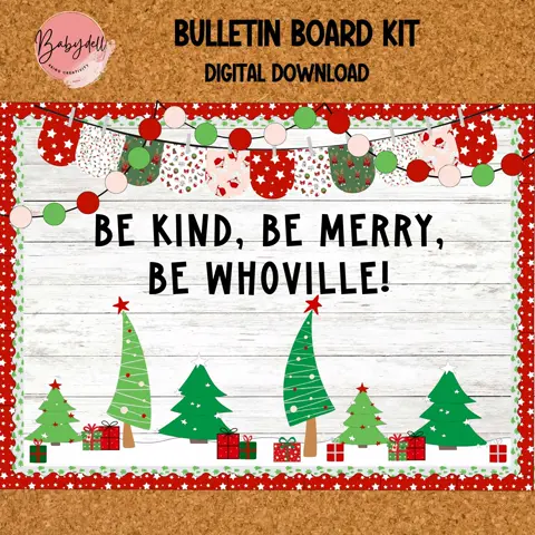 Christmas Bulletin Board Kit: Editable Tree Decor (Digital Download)