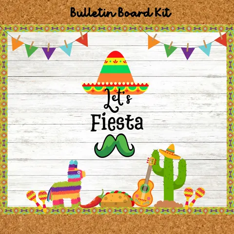 Cinco de Mayo Bulletin Board Kit | Tropical Fiesta Classroom Door Decor | Vibrant & Editable Display