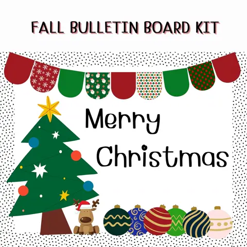 Easy Christmas Bulletin Board Kit for a Festive Classroom Door Display