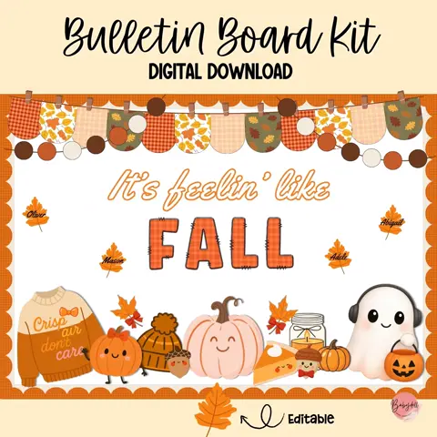 Editable Kindness Bulletin Board Kit for Fall Classroom Decor
