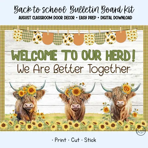 Editable Spring Bulletin Kit Sunflower Photo Faces for Classroom Door Decor