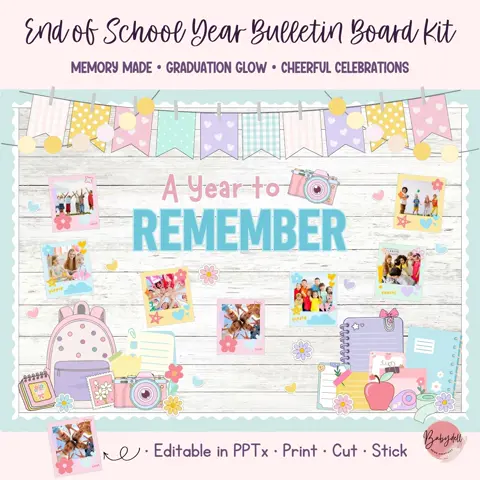 End Of Year Display A Year To Remember Board Kit Editable Photo Decor
