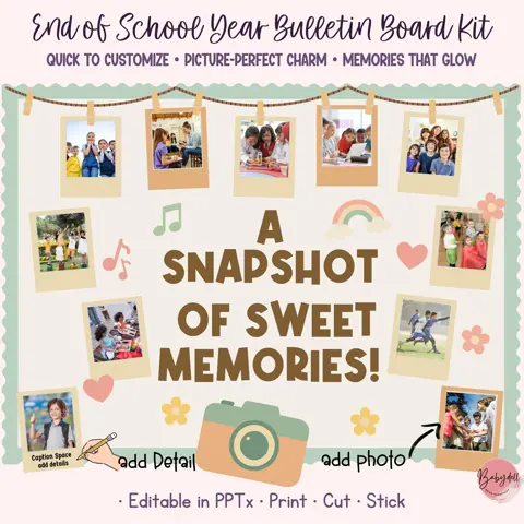 End Of Year Display Editable Photo Board Kit Classroom Door Decor Student Memories