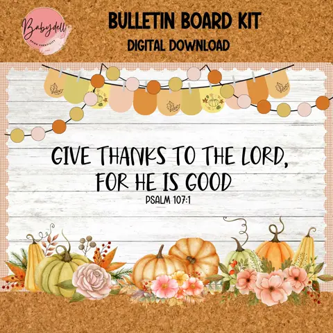 Fall Christian Bulletin Board Kit: Bible Verse Decor