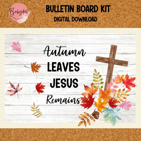 Fall Christian Bulletin Board Kit | Thanksgiving Decor (Digital Download)