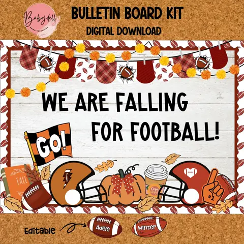 Fall Football Bulletin Board Kit: Classroom Decor (Digital Download)
