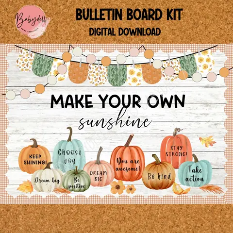 Fall Pumpkin Bulletin Board Kit for Positive Classroom Affirmations Decor