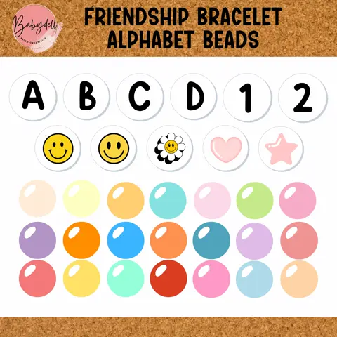 Friendship Bracelet Bulletin Board Kit - Alphabet Beads Classroom Decorations - Printable DIY Classroom Theme