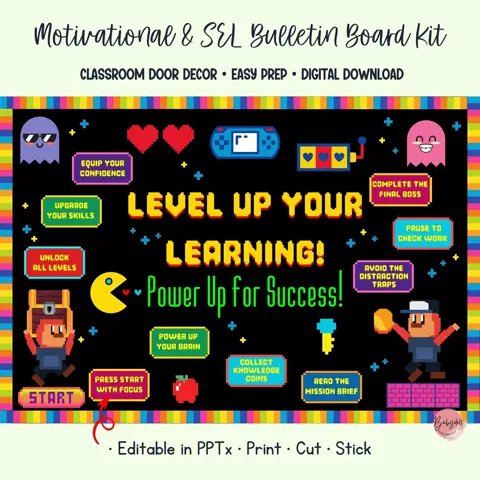 Game Testing Board Kit for Retro Video Game Level Up Learning Displays