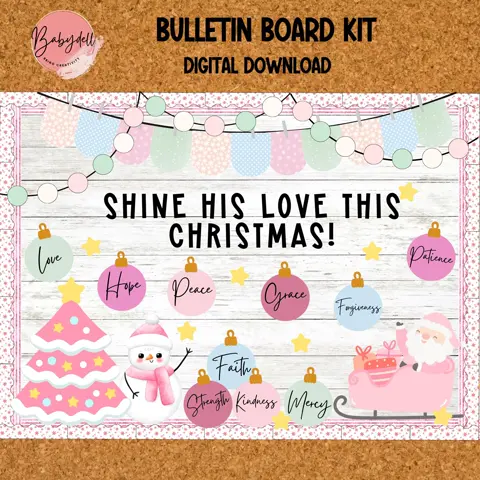Gift of Grace Christmas Bulletin Board Kit: Christian Classroom Decor (Digital Download)
