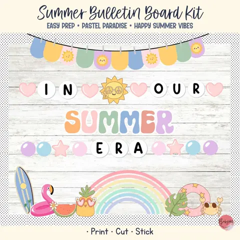 Groovy Summer Era Bulletin Board Kit for End of Year Classrooms