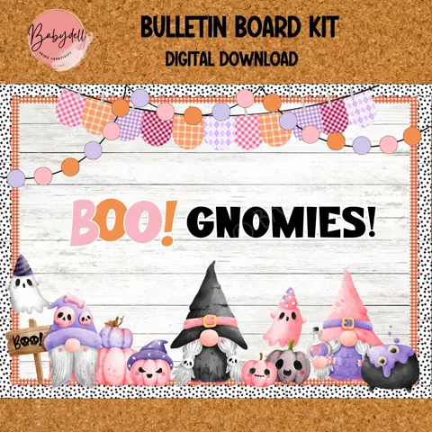 Halloween Bulletin Board Classroom Door Decor Printable Pink Theme Digital Download