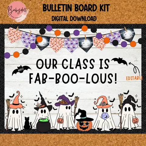 Halloween Bulletin Board Kit for Spooky Classroom Decor