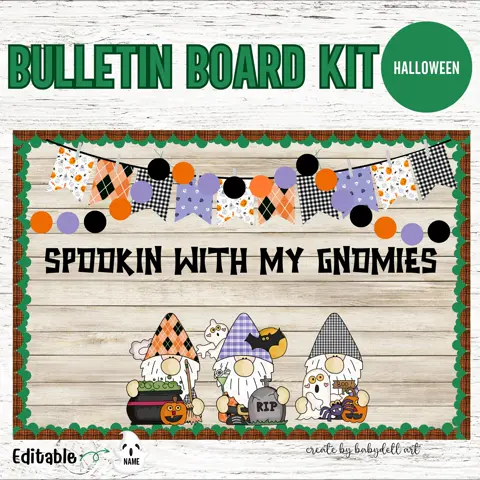 Halloween Gnomes Bulletin Board Kit: Spooky Classroom Decor