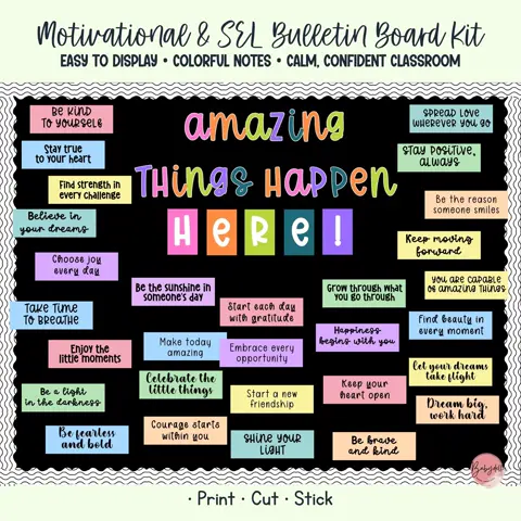 Inspirational Bulletin Board Kit for Back to School Classroom Motivational Decor
