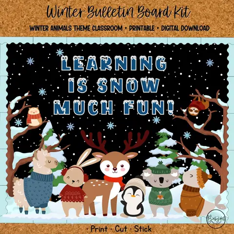 Learning is Snow Much Fun Winter Animals Bulletin Board Kit