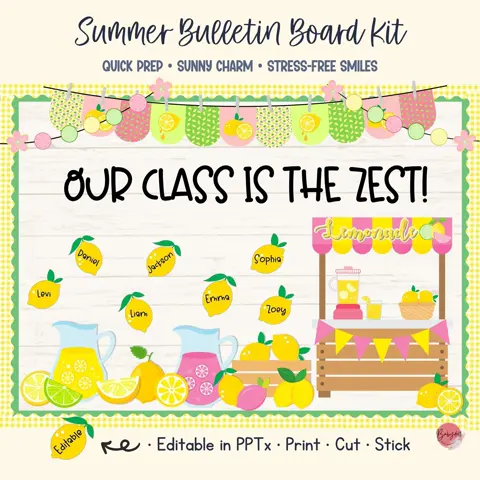 Lemon Bulletin Board Kit for Summer Classroom Decor and Elementary Doors