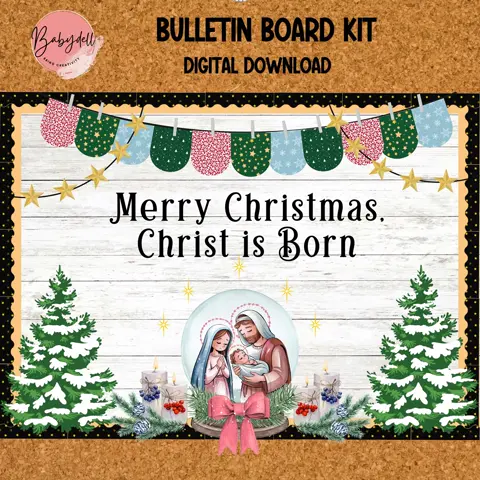 Nativity Scene Bulletin Board Kit: Christian Christmas Decor