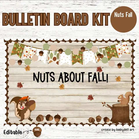 Nuts About Fall Bulletin Board Kit: Classroom Decor (PDF Download)