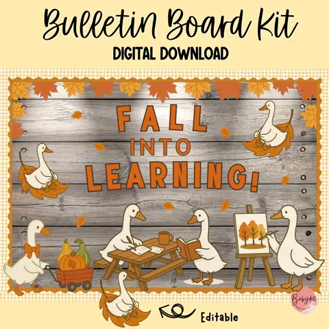Nuts About Learning Fall Bulletin Board Kit: Autumn Classroom Decor (Digital Download)