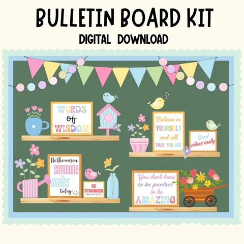Pastel Growth Mindset Bulletin Board Kit: Classroom Decor (Digital Download)