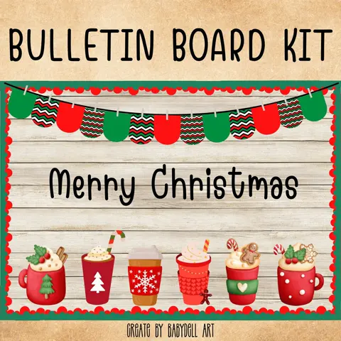 Printable Christmas Cocoa Bulletin Board Kit | Cozy Holiday Classroom Decor