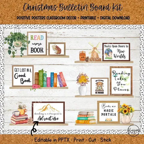 Printable Christmas Quotes Bulletin Board Kit for a Cozy Classroom