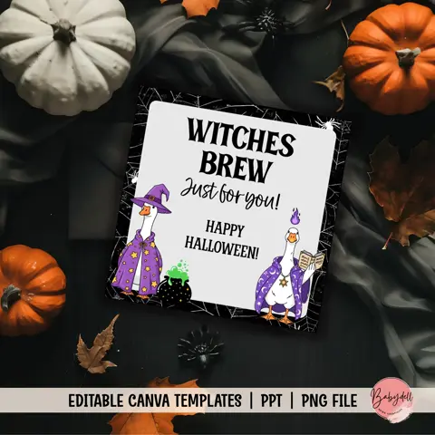 Printable Goose Halloween Tags for Kids' Classroom Treats