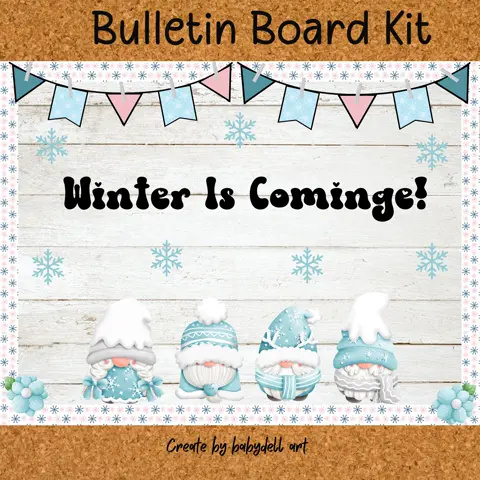 Printable Winter Gnome Bulletin Board Kit for a Cozy Classroom