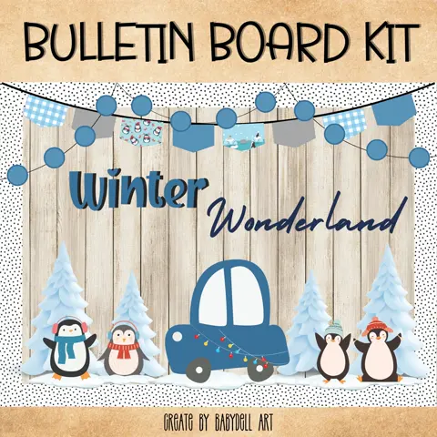 Printable Winter Wonderland Bulletin Board Kit | Cozy Classroom & Door Decor