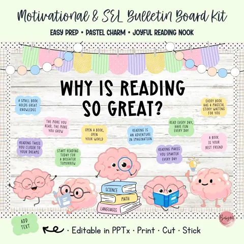Reading Board Kit for Elementary Classroom Literacy Decor and Book Displays