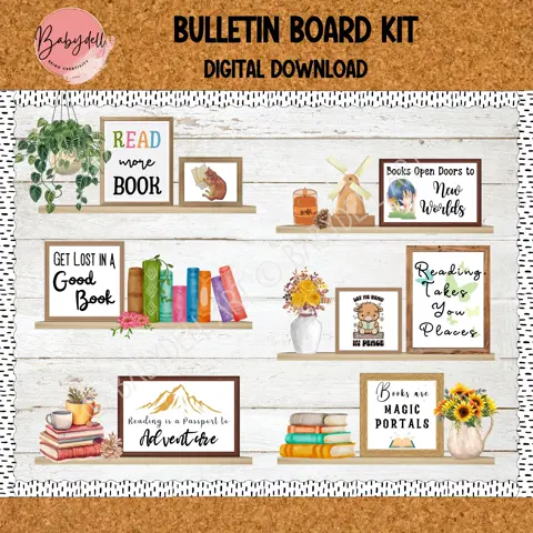 Reading Corner Bulletin Board Kit: Motivational Classroom Decor (Digital Download)