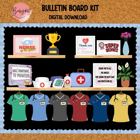 School Nurse Bulletin Board Kit: Thank You Decor (Digital Download)