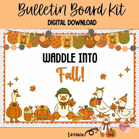 Silly Goose Fall Bulletin Board Kit: Editable Classroom Decor