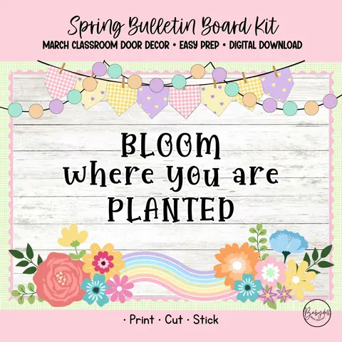Spring Bulletin Kit Christian Bloom Where You Are Planted Sunday School Decor