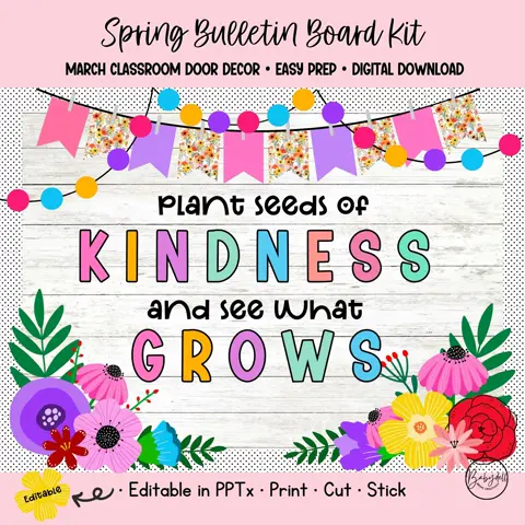 Spring Bulletin Kit For Kindness Door Decor And Classrooms