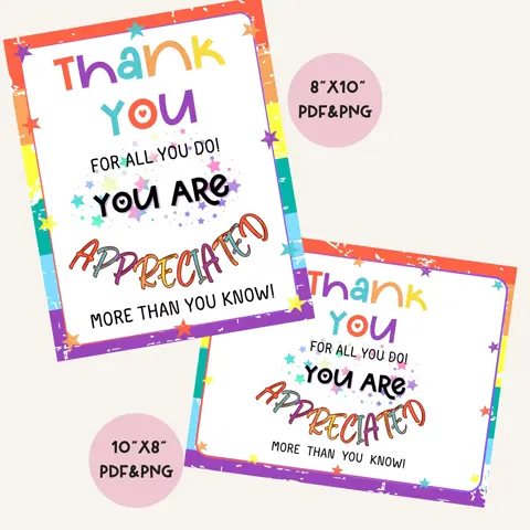Staff Appreciation Sign Printable Employee Thank You Poster Office Team Morale Decor