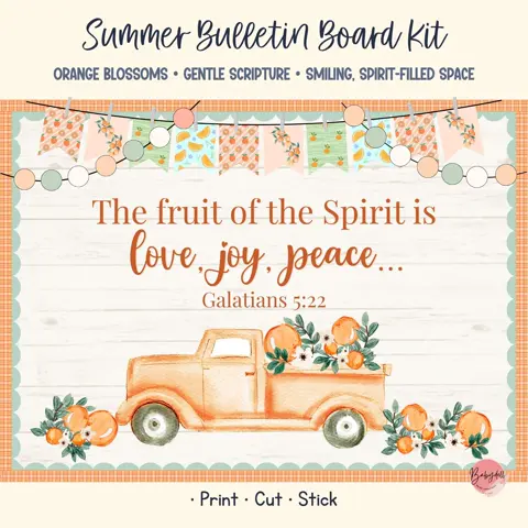 Summer board kit for Christian classroom decor and Sunday school