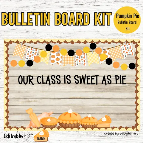 Thanksgiving Bulletin Board Kit Sweet As Pie Classroom Door Decor